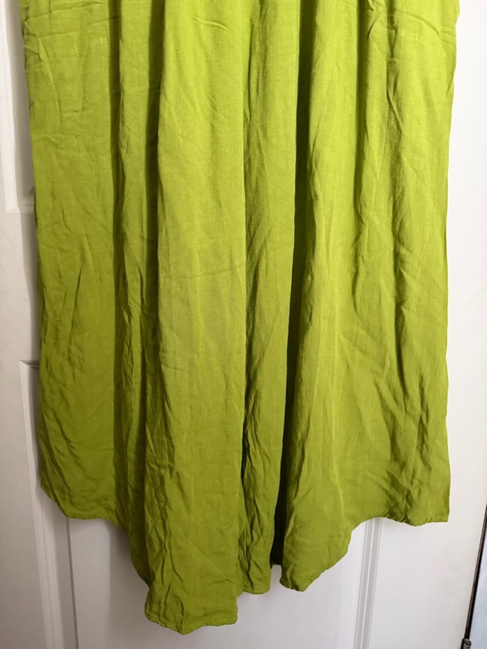 Hunter & brown Lush Lime Green Spaghetti Strap rayon jumpsuit M boho coastal - Picture 3 of 9
